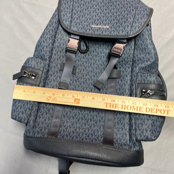 Michael Kors Cooper Admiral Blue Logo Large Backpack Flip Top Adjustable Straps - Picture 14 of 16